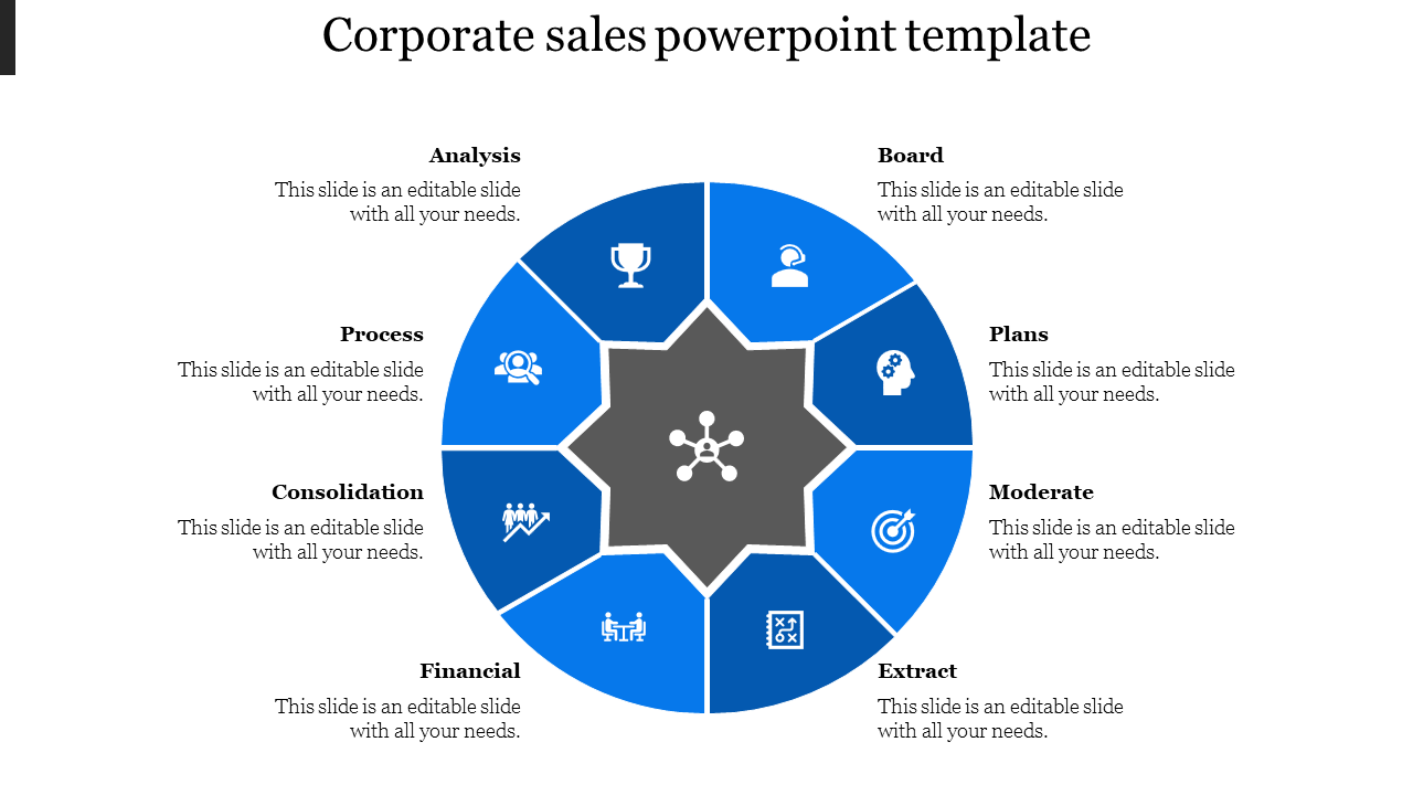 Corporate Sales Presentation Ppt-Blue